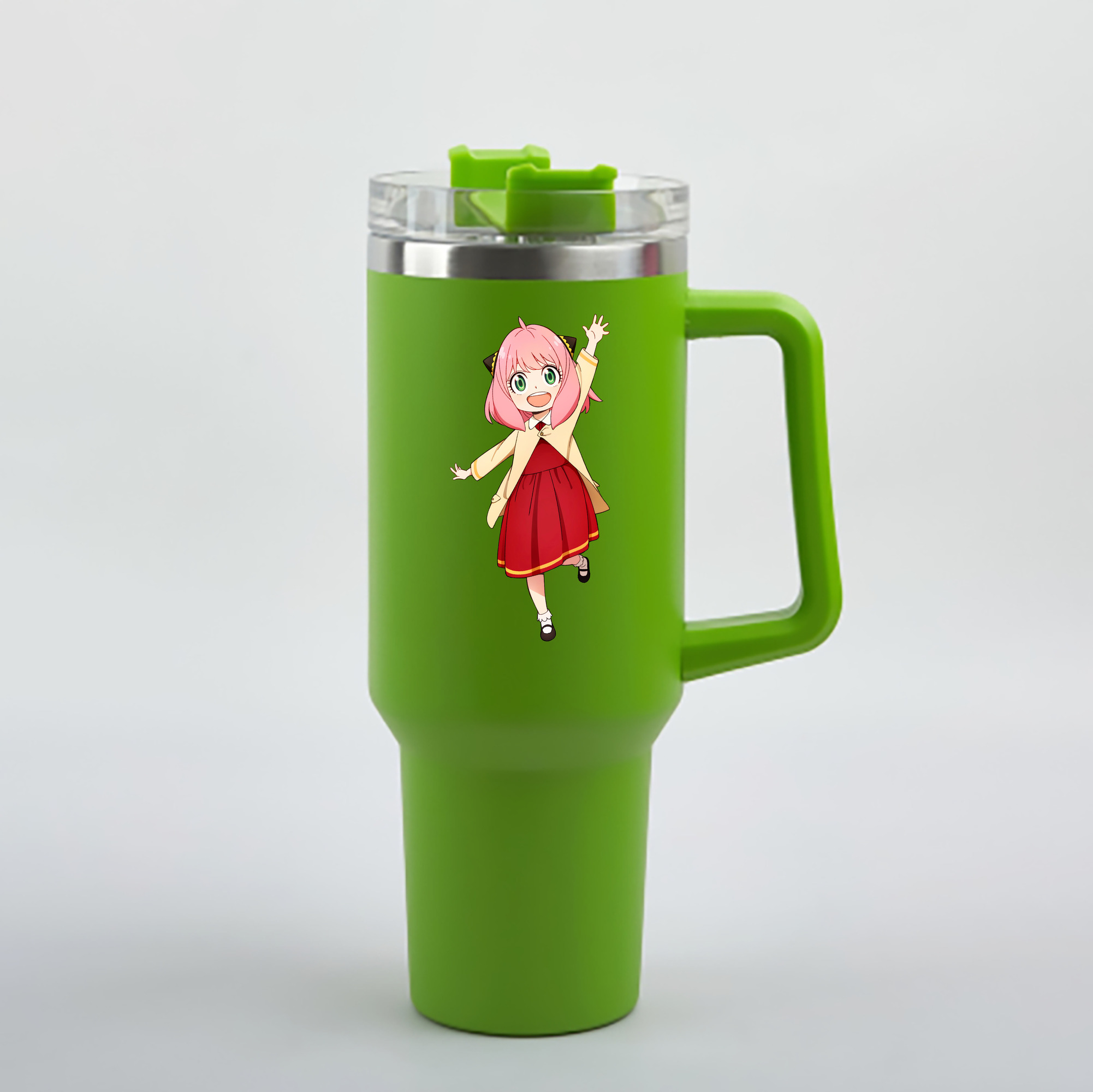 （画像用） SPY×FAMILY间谍家家酒 1200mL車用タンブラー - クリスタルステッカー（プラスチックストロー付き）